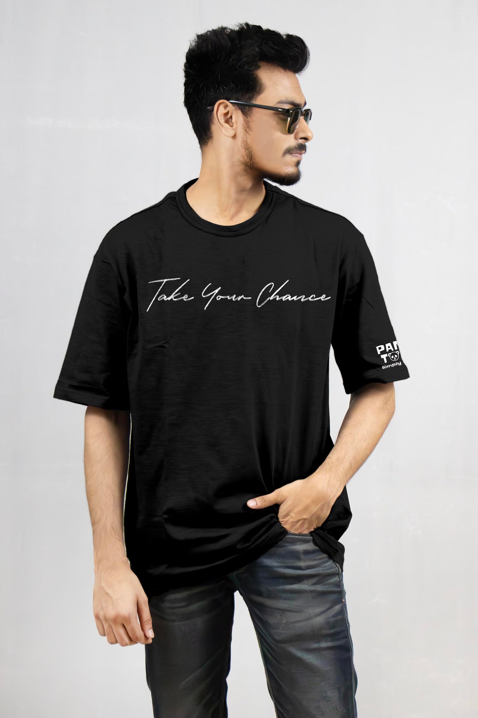 Take Your Chance Back Printed Drop Shoulder T-Shirt