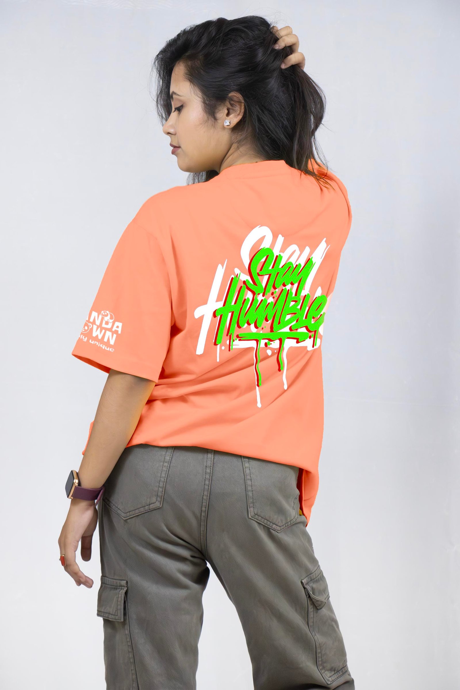 Stay Humble Back Printed Drop Shoulder T-Shirt